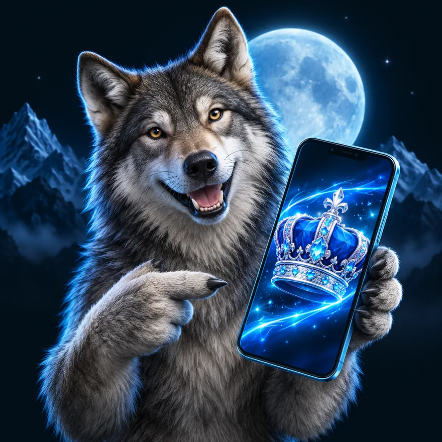 Smartphone with crown — Wolf Winner
