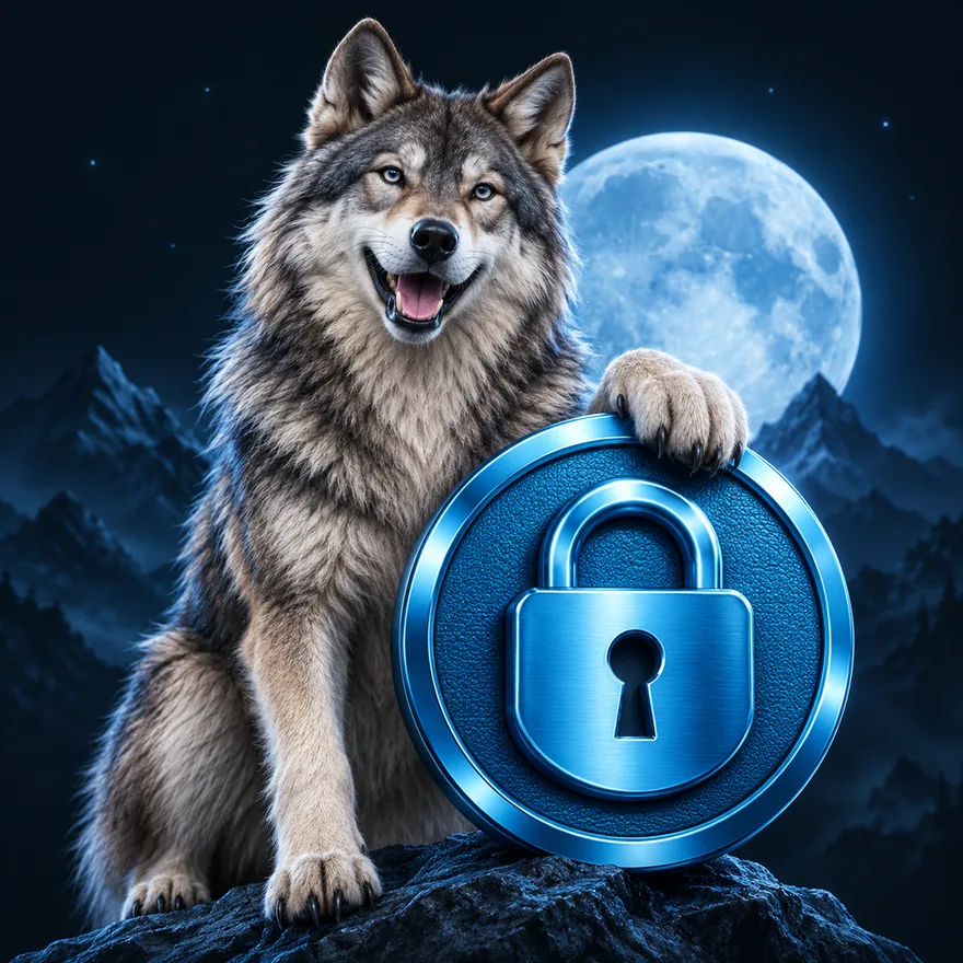 Padlock emblem — Wolf Winner