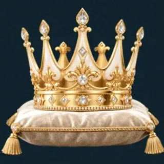 Gold crown on cushion — Wolf Winner