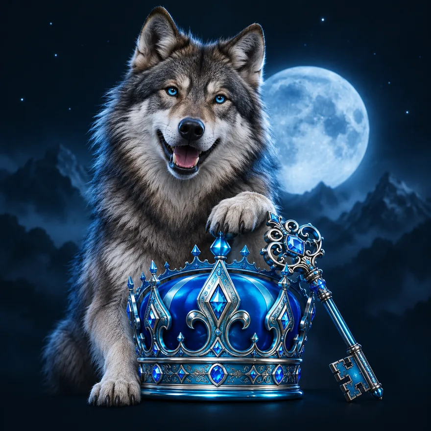 Royal crown and key — Wolf Winner