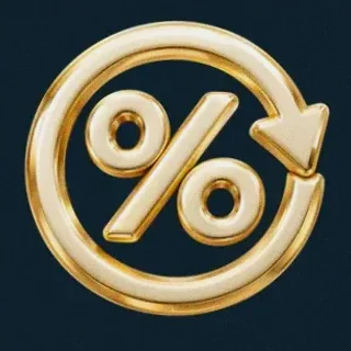 Gold percent symbol — Wolf Winner