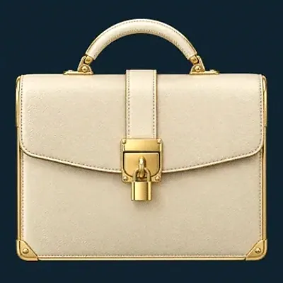 Locked leather briefcase — Wolf Winner