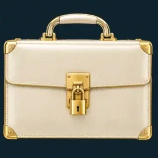 Locked leather briefcase — Wolf Winner